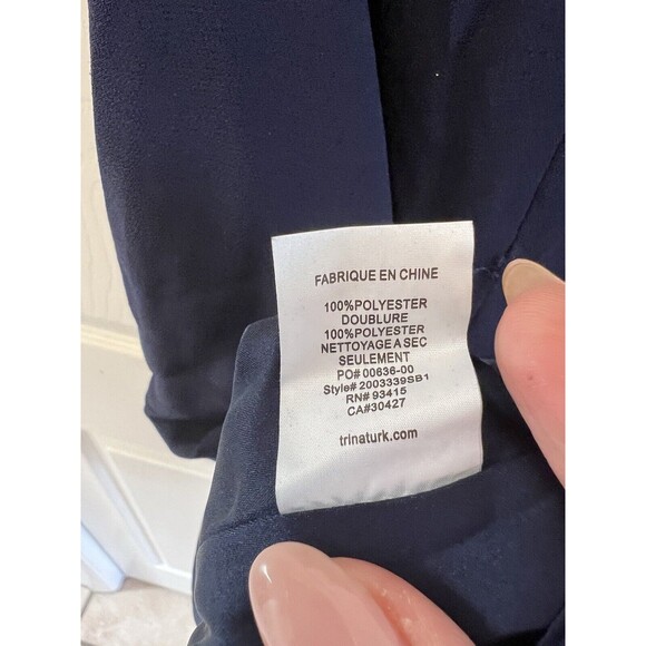 Trina Turk Women's Starry Navy Blue Dress Draped Crepe Tie Front  Size 6 NWT - Picture 12 of 13